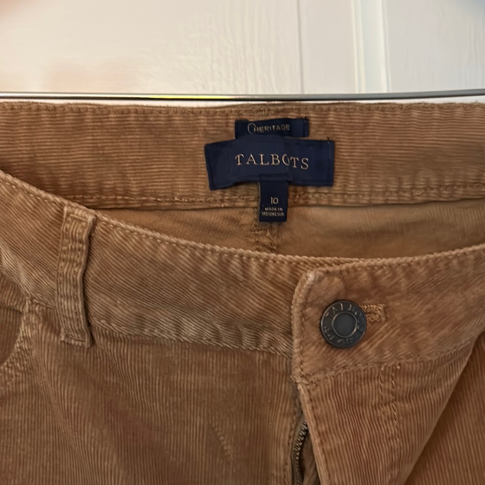 Talbots size 10 corduroy jean. Straight leg. Color is light brown/gold